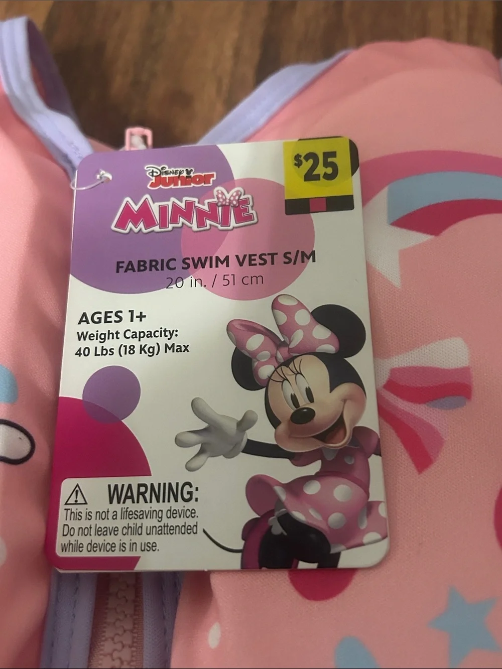 Disney Minnie Mouse Pink Kids Swim Vest with Matching Pink Goggles